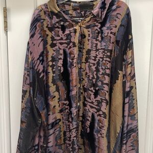Johnny Was sz XL silk velvet watercolor blouse